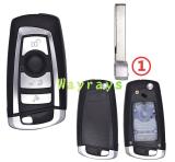 For BMW key shell with 2 track/4 track blade with round logo place