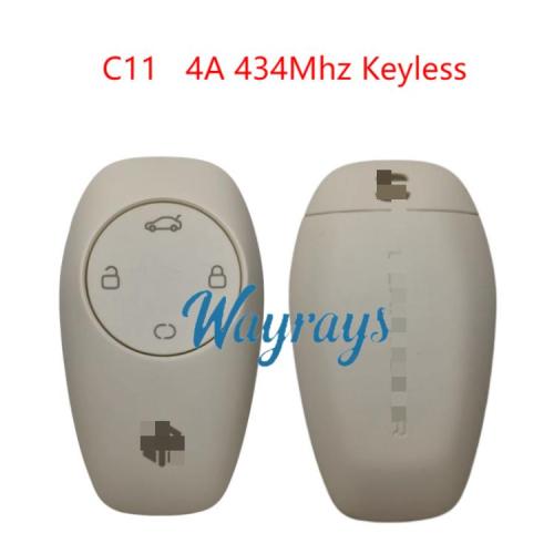Original for Leapmotor C11 4A chip 434mhz keyless 4 button remote key