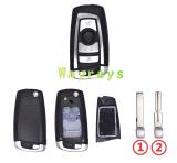 For BMW key shell with 2 track/4 track blade with round logo place