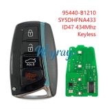 For Hyundai Genesis 95440-B1210 SY5DHFNA433 ID47 chip with 434mhz keyless 3+1 button remote key