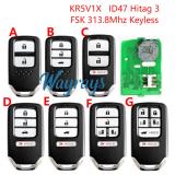 For Honda KR5V1X ID47 chip Hitag 3 with FSK 313.8mhz keyless remote key