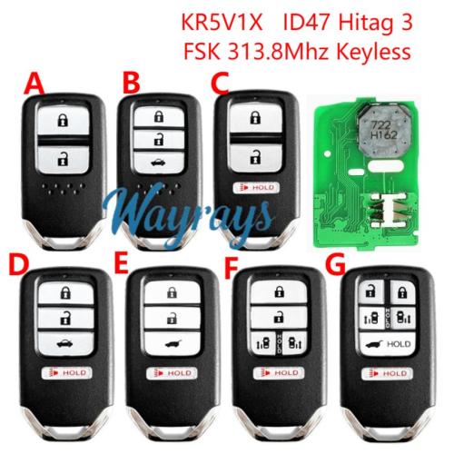 For Honda KR5V1X ID47 chip Hitag 3 with FSK 313.8mhz keyless remote key