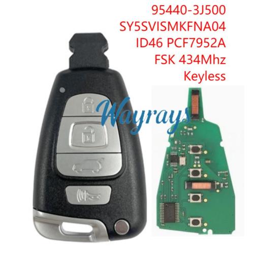 For Hyundai Veracruz SVI-SMKFNA04 95440-3J500 ID46 chip PCF7952A with FSK 434mhz keyless 4 button remote key