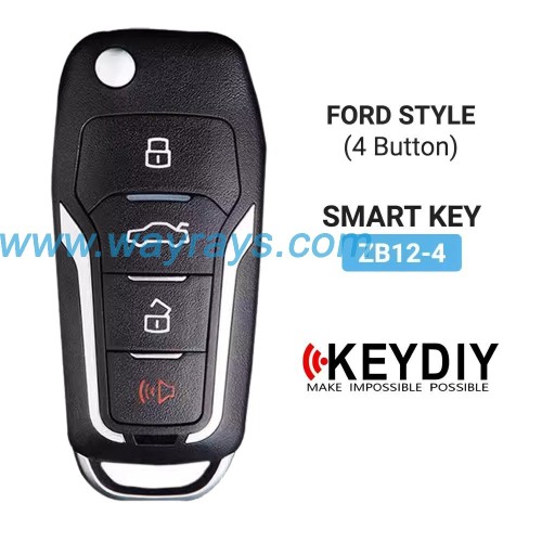 Keydiy ZB12-4 smart remote，For 46.47.48.49.4A、MQB48、5C chip types, match it to the car after generating it
