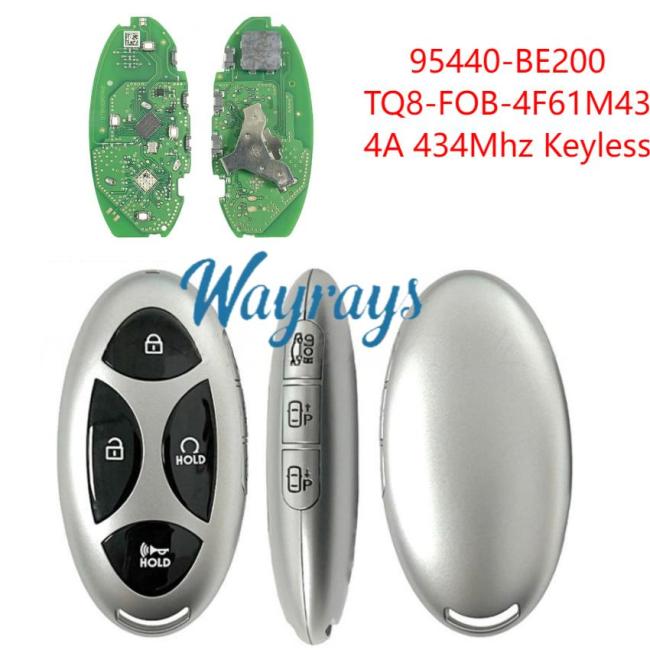 For Hyundai 2024 Kona 95440-BE200 TQ8-FOB-4F61M43 4A chip with 434mhz keyless 7 button key