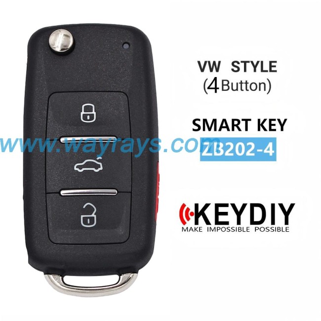 Keydiy ZB202-4 smart remote，For 46.47.48.49.4A、MQB48、5C chip types, match it to the car after generating it
