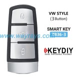Keydiy ZB37-3 smart remote，For 46.47.48.49.4A、MQB48、5C chip types, match it to the car after generating it