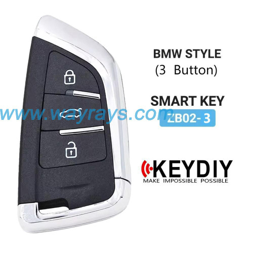 Keydiy ZB02-3 smart remote，For 46.47.48.49.4A、MQB48、5C chip types, match it to the car after generating it