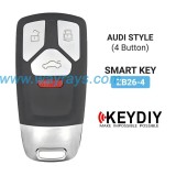 Keydiy ZB26-4 smart remote，For 46.47.48.49.4A、MQB48、5C chip types, match it to the car after generating it