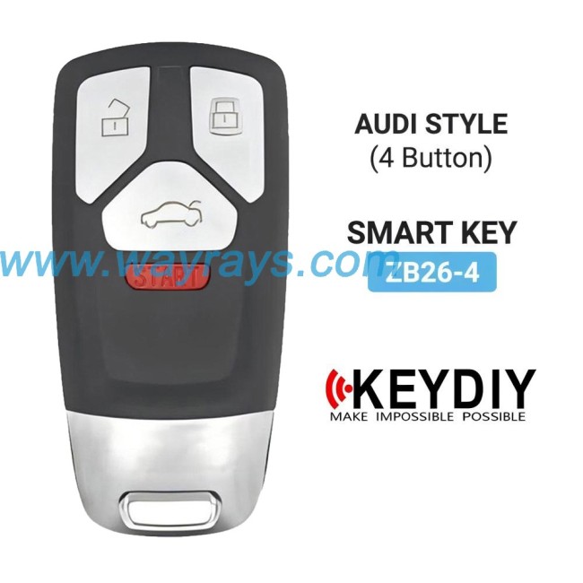 Keydiy ZB26-4 smart remote，For 46.47.48.49.4A、MQB48、5C chip types, match it to the car after generating it