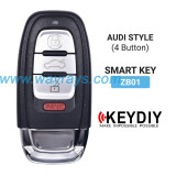 Keydiy ZB01-4 smart remote，For 46.47.48.49.4A、MQB48、5C chip types, match it to the car after generating it