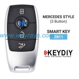Keydiy ZB11-3 smart remote，For 46.47.48.49.4A、MQB48、5C chip types, match it to the car after generating it