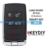 Keydiy ZB24-5 smart remote，For 46.47.48.49.4A、MQB48、5C chip types, match it to the car after generating it