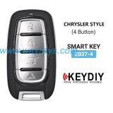 Keydiy ZB27-4 smart remote，For 46.47.48.49.4A、MQB48、5C chip types, match it to the car after generating it