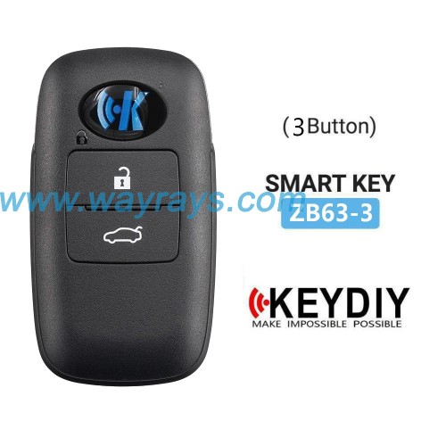 Keydiy ZB63-3 smart remote，For 46.47.48.49.4A、MQB48、5C chip types, match it to the car after generating it