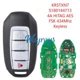For Infiniti Q50 Q60 KR5TXN7 S180144713 4A chip HITAG AES with FSK 434mhz keyless  3+1 button remote key