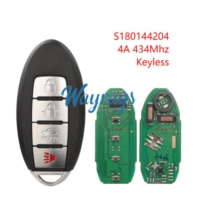 For Infiniti Q50 Q60 S180144204 4A chip with 434mhz keyless 3+1 button remote key