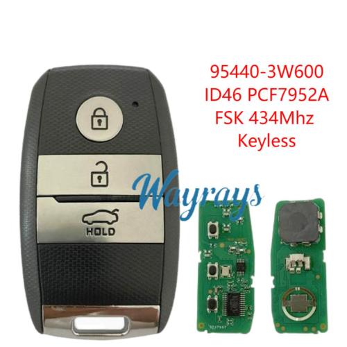 For Kia 95440-3W600 ID46 chip PCF7952A with FSK 434mhz keyless 3 button remote key