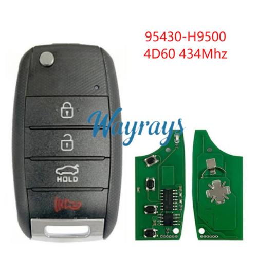 For Kia 95430-H9500 4D60 chip with 434mhz 3+1 button remote key