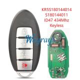 For Infiniti JX35 QX60 KR5S180144014 S180144011 ID47 chip with 434mhz keyless  3+1 button remote key
