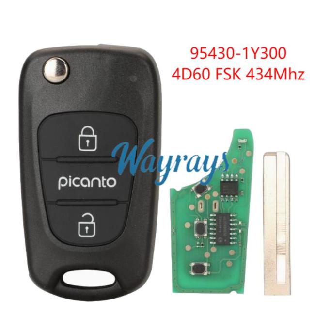 For Kia Picanto 95430-1Y000 4D60 chip with FSK 434mhz 3 button remote key