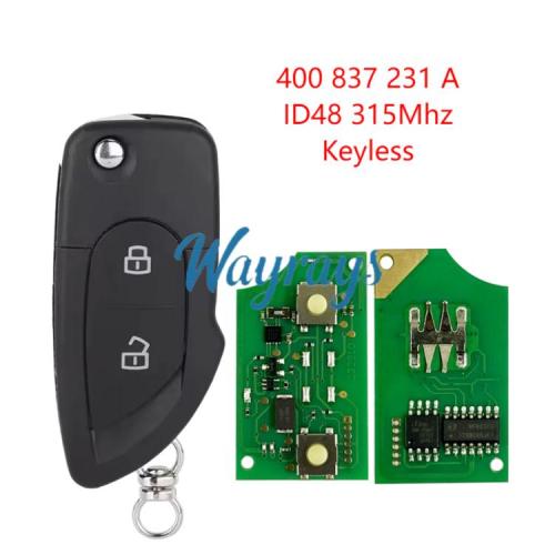 For Lamborghini 400 837 231 A ID48 chip with 315mhz keyless 2 button remote key