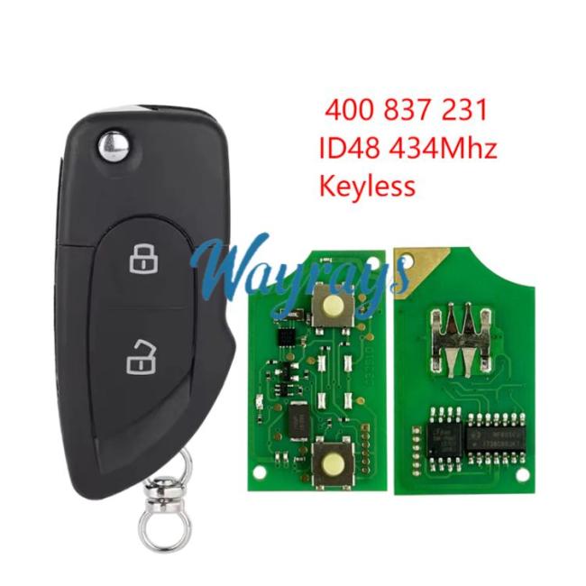 For Lamborghini 400 837 231 ID48 chip with 434mhz keyless 2 button remote key