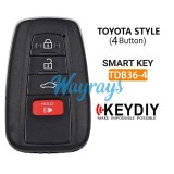 Keydiy TDB36-4 smart remote,4D smart key generation, support emergency start，support frequency and trunk button value modification