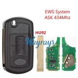 For landrover EWS System ASK 434mhz 3 button remote key.Removable battery