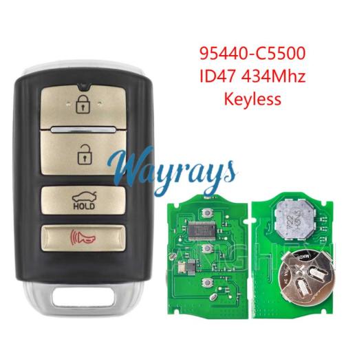 For Kia 95440-C5500 ID47 chip with 434mhz keyless 3+1 button remote key