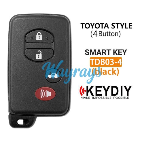 Keydiy TDB03-4 smart remote,4D smart key generation, support emergency start，support frequency and trunk button value modification