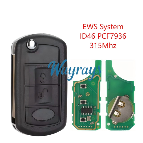 For Lanrover EWS System ID46 chip PCF7936 with 315mhz 3 button remote key