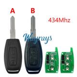 For Mahindra 434mhz 2/3 button remote key，no chip