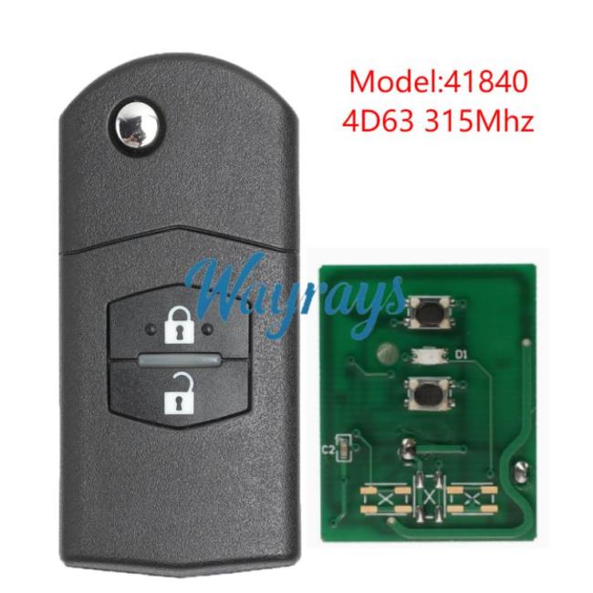 For Mazda Model 41840 (MD2) 4D63 chip with 315mhz 2 button remote key