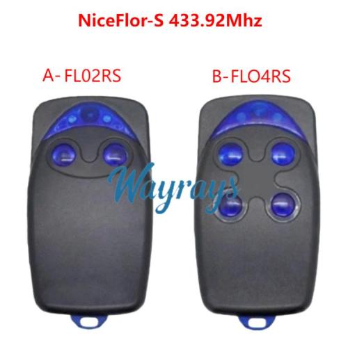 NiceFlor-S 433.92MHz rolling code wireless remote control for roller shutter garage doors.