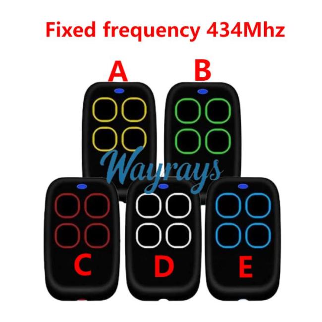Colorful Fixed-frequency 434Mhz copying switch garage roller shutter door electric vehicle wireless remote