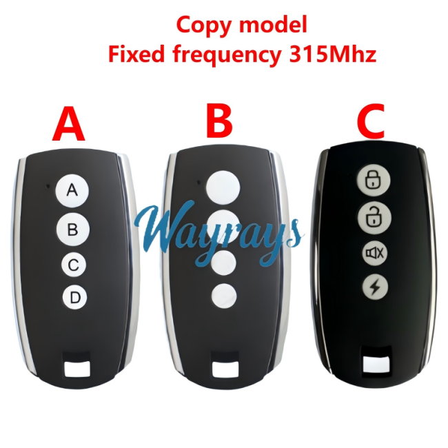 Black Shark copy model fixed-frequency 315Mhz Wireless remote for opening and closing retractable garage roller doors