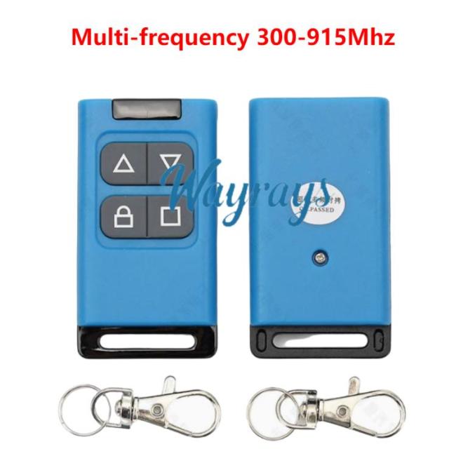 Multi-frequency 300-915Mhz duplicating multi-functional remote for roller shutters, electric gates, garage doors, and telescopic gates.