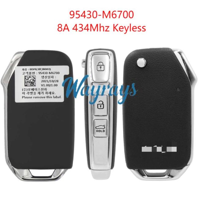 Original for Kia Cerato Forte 95430-M6700 8A chip 434mhz keyless 4 button remote key