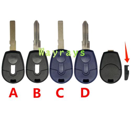 For Fiat transponder key shell without chip with round logo place
