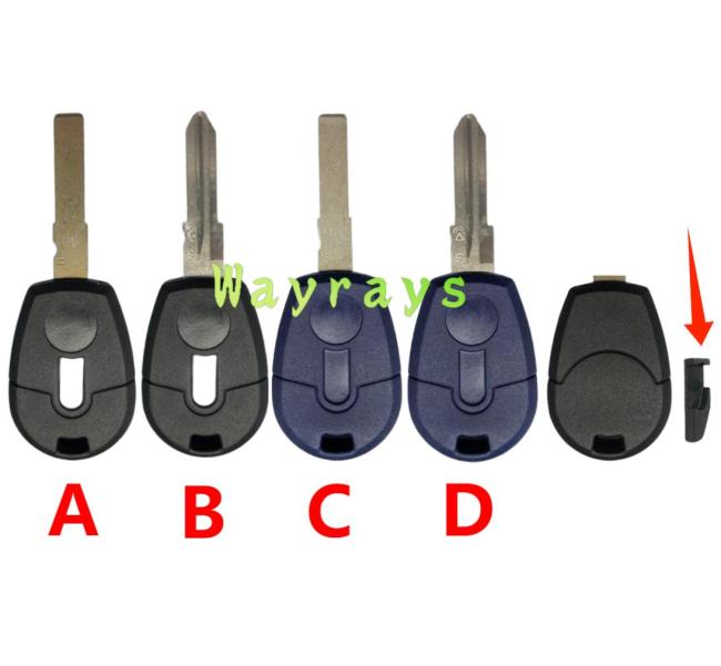 For Fiat transponder key shell without chip with round logo place