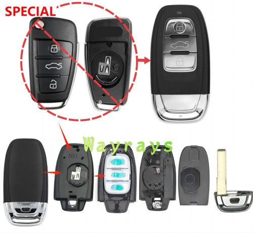 For Audi Q7 A6L modified key shell with OEM logo place