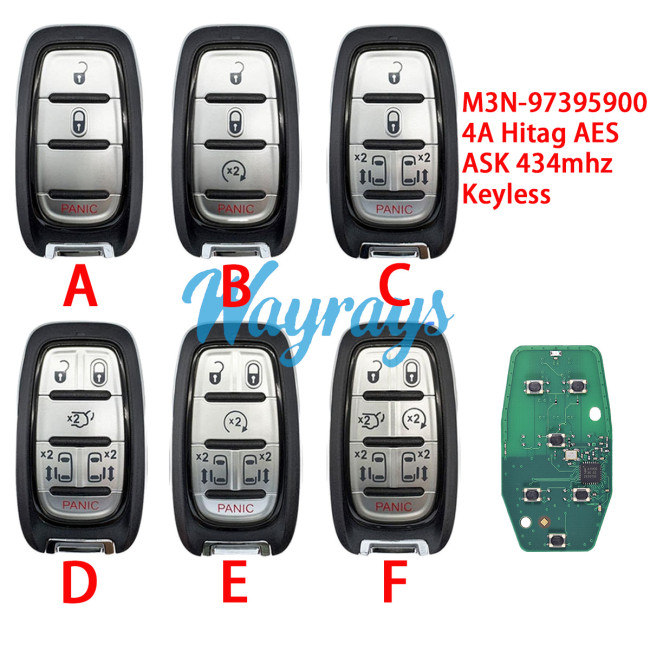 For Chrysler Grand Voyager Pacifica M3N-97395900 4A chip NCF29AxM with ASK 434mhz keyless remote