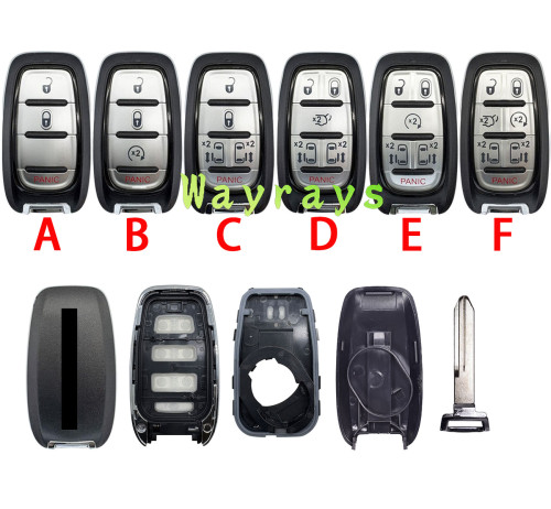 For Chrysler key shell  with rectangle logo place
