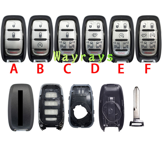 For Chrysler key shell with rectangle logo place
