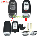 For Audi key shell with OEM logo place