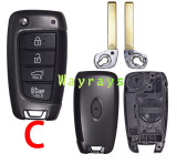 For Hyundai key shell with oval logo place