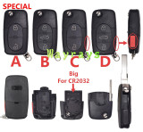 [For CR2032 big battery]  For Audi key shell  with OEM logo place