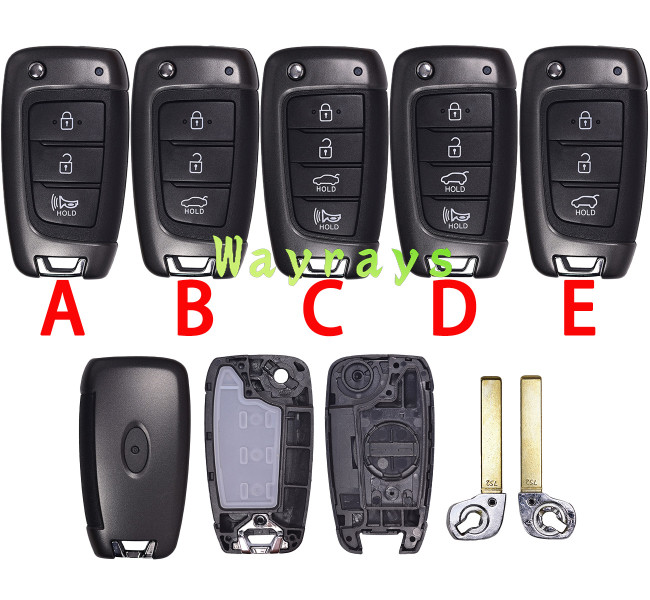 For Hyundai key shell with oval logo place