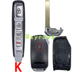 [Without battery holder ] For Kia key shell with OEM logo place,FGHJK's front part has 1 button